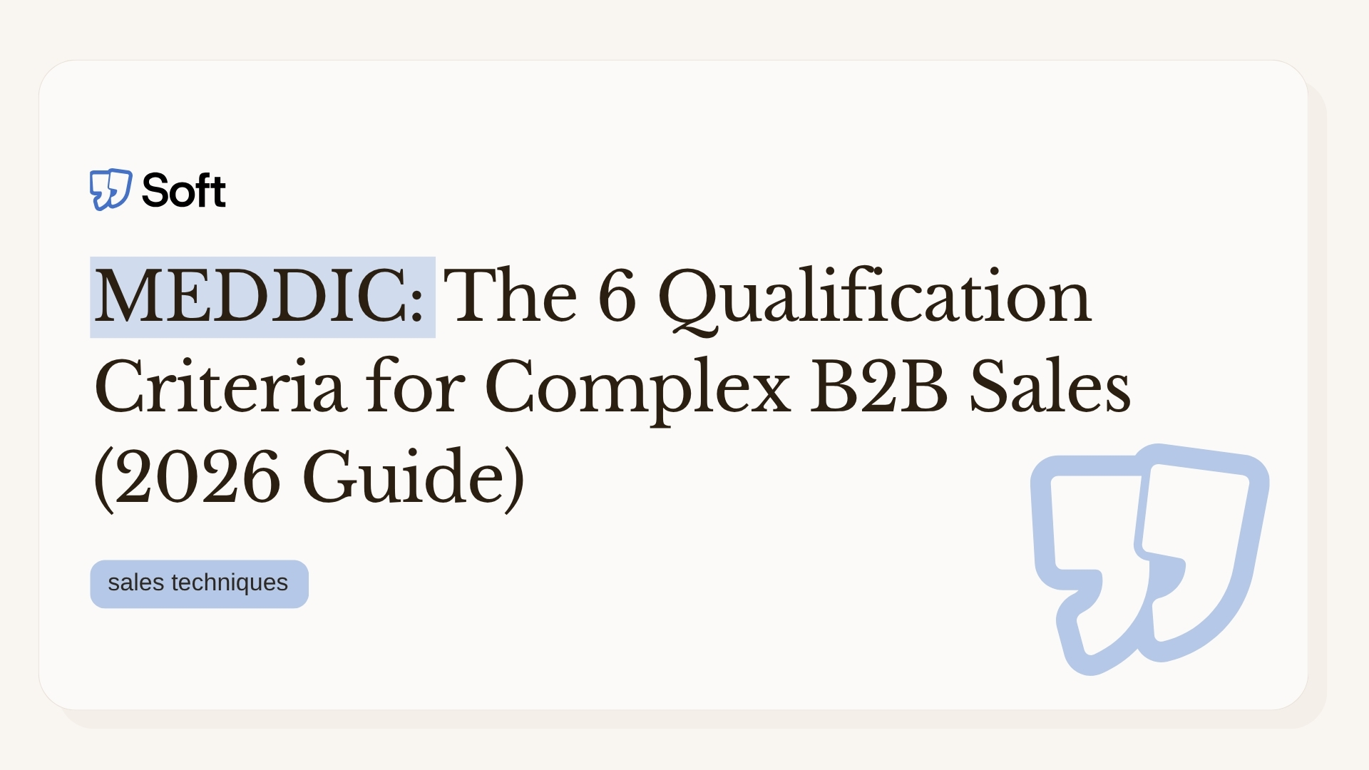 meddic-sales-qualification-framwork