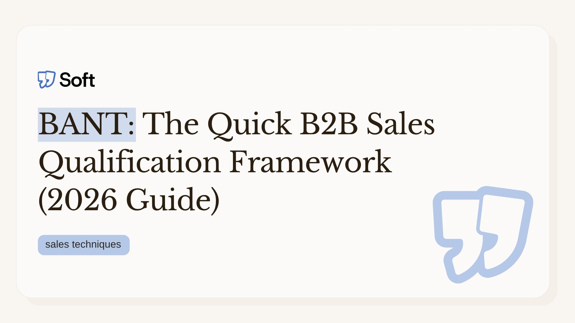 bant-sales-qualification-framework